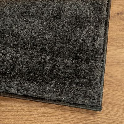 vidaXL Tapis ISTAN à poils longs aspect brillant anthracite 120x170 cm