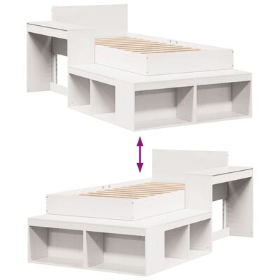 vidaXL Cadre de lit sans matelas blanc 80x200 cm bois massif de pin