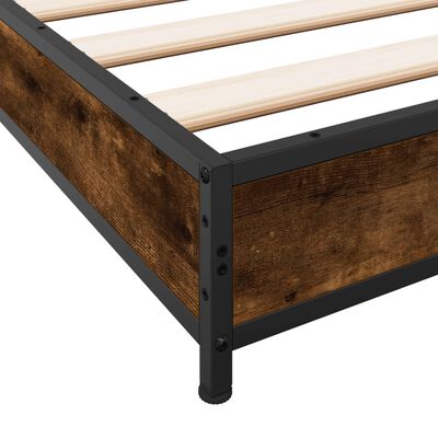 vidaXL Cadre de lit sans matelas chêne fumé 75x190 cm