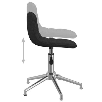 vidaXL Chaises pivotantes à manger lot de 2 Noir Tissu