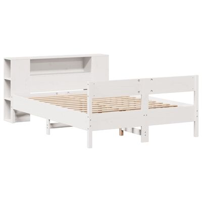 vidaXL Lit bibliothèque sans matelas blanc 120x190 cm bois pin massif