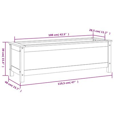 vidaXL Lit surélevé de jardin 119,5x40x39 cm bois douglas massif