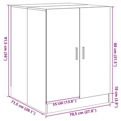 vidaXL Meuble pour machine à laver chêne sonoma 70,5x71,5x91,5 cm