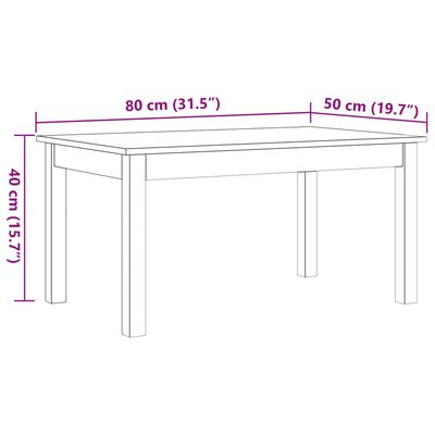 vidaXL Table basse cire marron 80x50x40 cm bois massif de pin