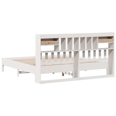 vidaXL Lit bibliothèque sans matelas blanc 180x200 cm bois pin massif