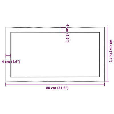 vidaXL Dessus de table bois massif traité bordure assortie