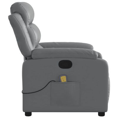 vidaXL Fauteuil de massage inclinable Gris Similicuir