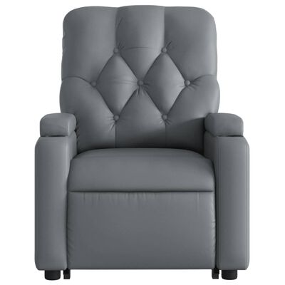 vidaXL Fauteuil inclinable de massage Gris Similicuir