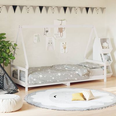 vidaXL Cadre de lit pour enfants blanc 80x200 cm bois de pin massif