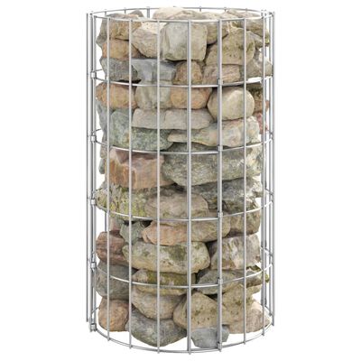 vidaXL Poteau à gabion circulaire Acier galvanisé Ø30x50 cm