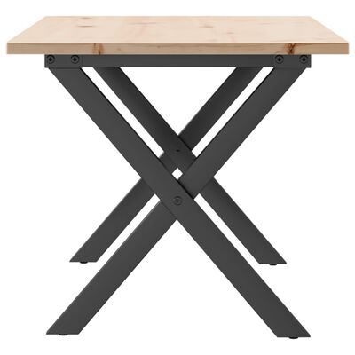 vidaXL Table basse cadre en X 100x50x45 cm bois de pin massif et acier