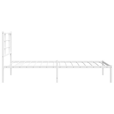 vidaXL Cadre de lit métal sans matelas et tête de lit blanc 100x190 cm