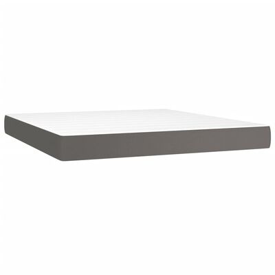 vidaXL Sommier à lattes de lit avec matelas Gris 160x200 cm Similicuir