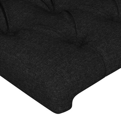 vidaXL Tête de lit avec oreilles Noir 163x23x78/88 cm Tissu