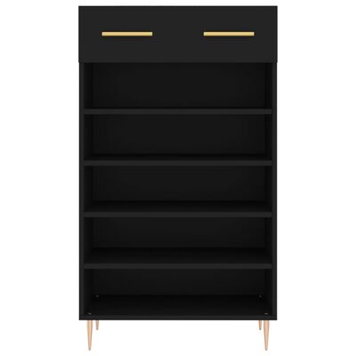 vidaXL Armoire à chaussures noir 60x35x105 cm bois d'ingénierie