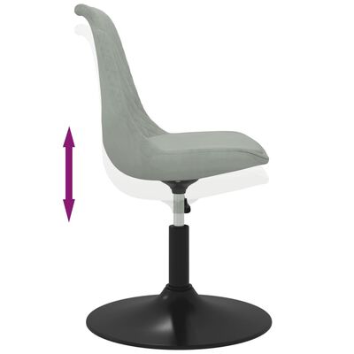 vidaXL Chaises pivotantes à manger lot de 6 Gris clair Velours