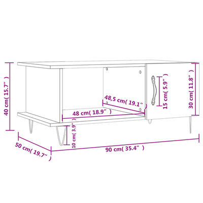 vidaXL Table basse chêne marron 90x50x40 cm bois d'ingénierie