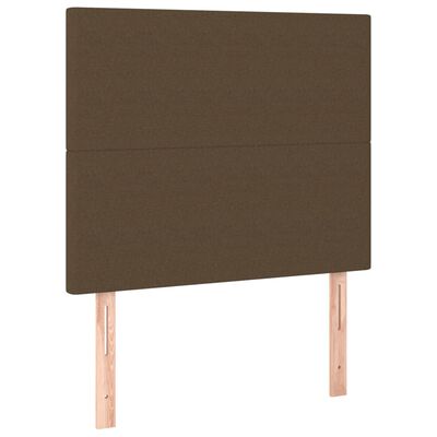 vidaXL Tête de lit à LED Marron foncé 100x5x118/128 cm Tissu