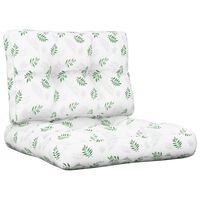 vidaXL Coussins de palette lot de 2 motif de feuilles tissu