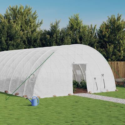 vidaXL Serre avec cadre en acier blanc 84 m² 14x6x2,85 m