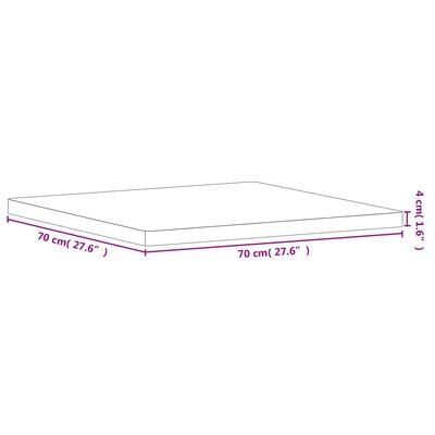 vidaXL Dessus de table 70x70x4 cm carré bois massif de hêtre