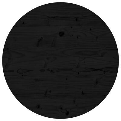 vidaXL Dessus de table rond noir Ø60x3 cm bois de pin massif