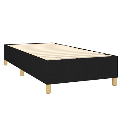 vidaXL Sommier à lattes de lit avec matelas Noir 100x200 cm Tissu