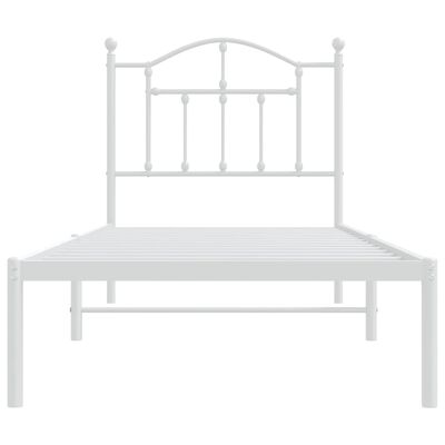 vidaXL Cadre de lit métal sans matelas avec tête de lit blanc 80x200cm