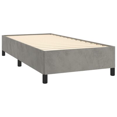 vidaXL Sommier à lattes de lit et matelas Gris clair 100x200cm Velours