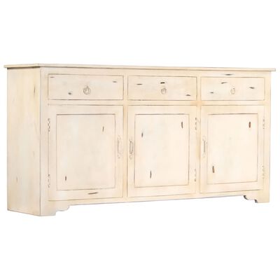 vidaXL Buffet Blanc 160x40x80 cm Bois de manguier massif