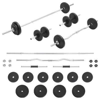 vidaXL Ensemble d'haltères et de barres 30 kg