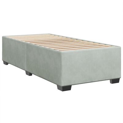 vidaXL Sommier à lattes de lit et matelas Gris clair 90x190 cm Velours