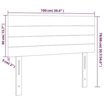 vidaXL Tête de lit Gris foncé 100x5x78/88 cm Velours