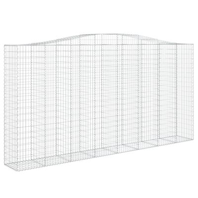 vidaXL Panier de gabions arqué 400x50x200/220 cm Fer galvanisé