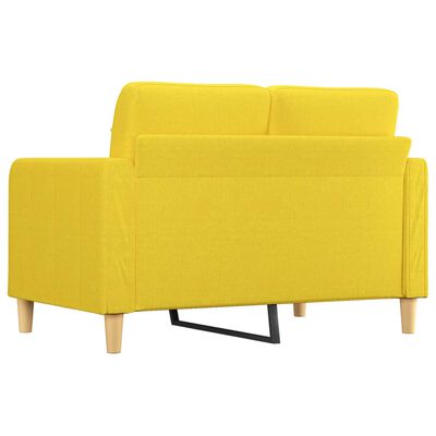 vidaXL Canapé à 2 places Jaune clair 120 cm Tissu