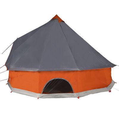 vidaXL Tente familiale tipi 6 personnes gris et orange imperméable