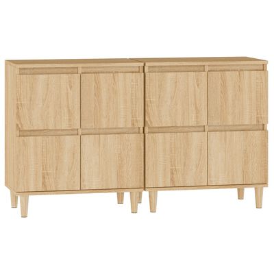 vidaXL Buffets 2 pcs chêne sonoma 60x35x70 cm bois d'ingénierie