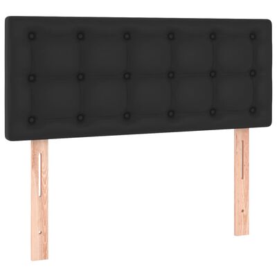 vidaXL Sommier à lattes de lit avec matelas et LED Noir 90x200 cm