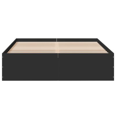 vidaXL Cadre de lit sans matelas noir 135x190 cm