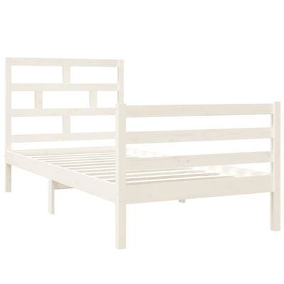 vidaXL Cadre de lit sans matelas blanc 90x190 cm bois massif