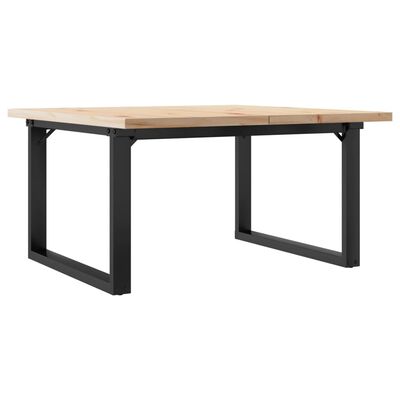 vidaXL Table basse cadre en O 90x90x45,5cm bois de pin massif et acier