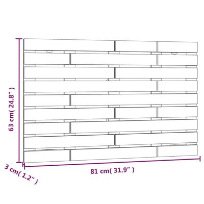 vidaXL Tête de lit murale Marron miel 81x3x63 cm Bois massif de pin