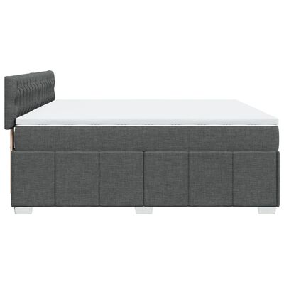 vidaXL Sommier à lattes de lit avec matelas Gris foncé 200x200cm Tissu