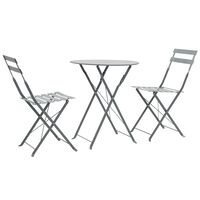 vidaXL Mobilier de bistro 3 pcs Acier Gris