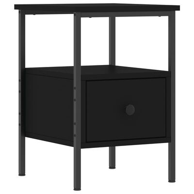 vidaXL Table de chevet noir 34x36x50 cm bois d’ingénierie