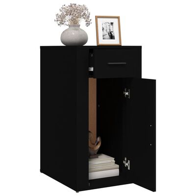 vidaXL Armoire de bureau Noir 40x49x75 cm Bois d'ingénierie