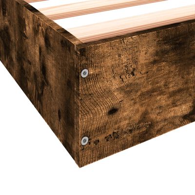 vidaXL Cadre de lit sans matelas chêne fumé 140x190 cm bois ingénierie