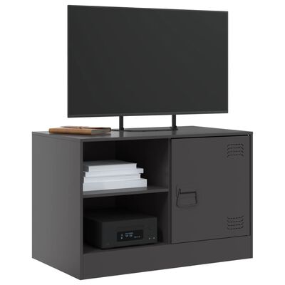 vidaXL Meuble TV noir 67x39x44 cm acier