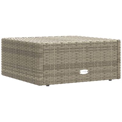 vidaXL Salon de jardin 8 pcs avec coussins Gris Résine tressée