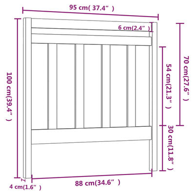 vidaXL Tête de lit 95x4x100 cm Bois massif de pin